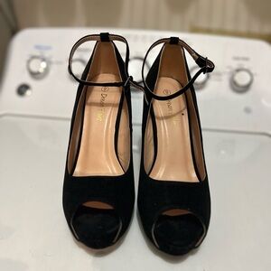 Black velvet stilettos